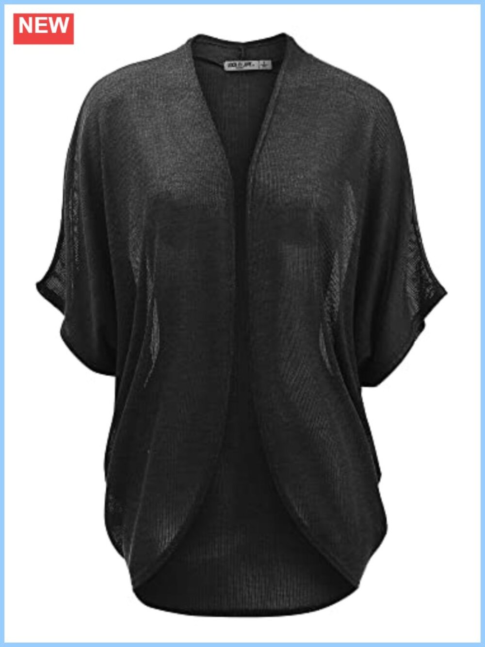 Kimono Cardigan Open Front Batwing Short Sleeve Loose Fit Lightweight